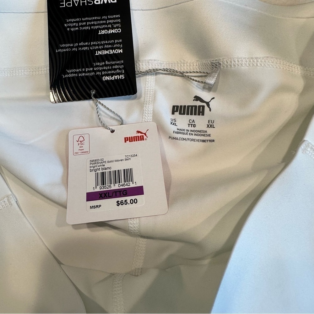 NWT Puma White Powershape Solid Skort Athletic Tennis Skirt - Picture 9 of 15